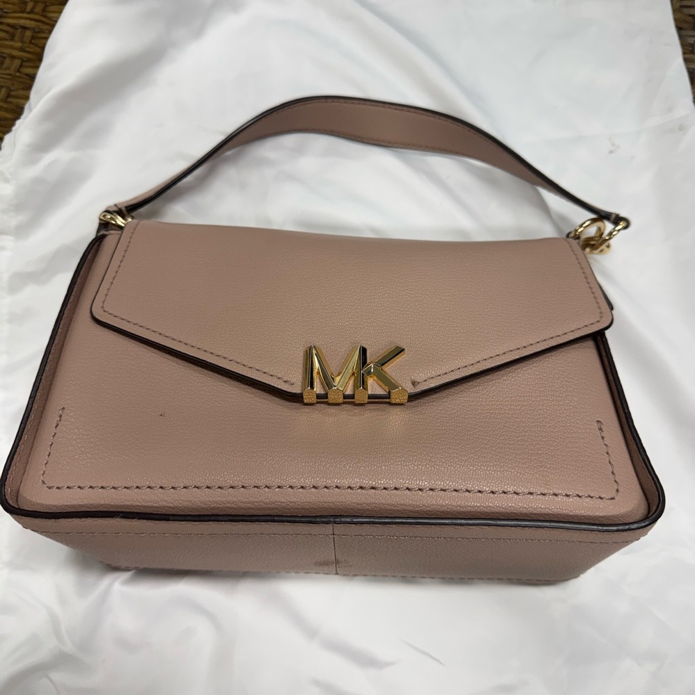 Michael Kors Blush Shoulder Bag with Gold Accents